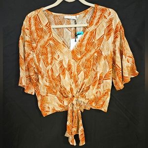 LUQ Rhee Tie Front Top